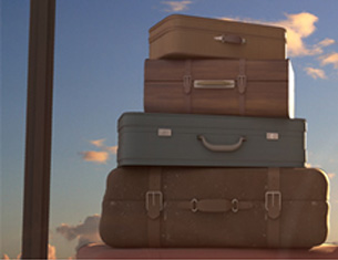 suitcases stacked